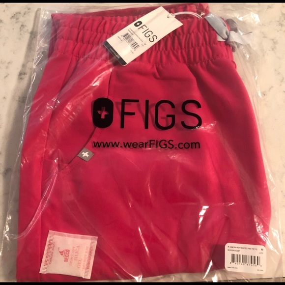 Figs Pants - Figs Shocking Pink Zamora High Waisted M/Petite